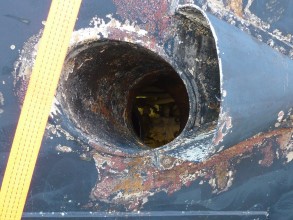 Damaged exhaust pipe Damaged exhaust pipe